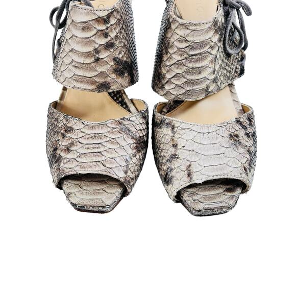 Boutique 9 Snakeskin Leather Sandal Heels Size 7 - Picture 6 of 15